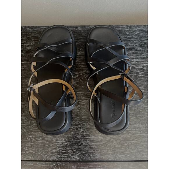 Madewell Sabina Flatform Sandal - Like New - Black Women Size 9 - Picture 9 of 10